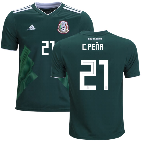 Mexico #21 C.Pena Home Kid Soccer Country Jersey - Click Image to Close
